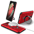 For Samsung Galaxy S21 Ultra 5G MagSafe Magnetic Holder Phone Case(Red) - Galaxy S21 Ultra 5G Cases by PMC TechLife | Online Shopping South Africa | PMC TechLife
