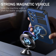 For Samsung Galaxy S21 Ultra 5G MagSafe Magnetic Holder Phone Case(Blue)