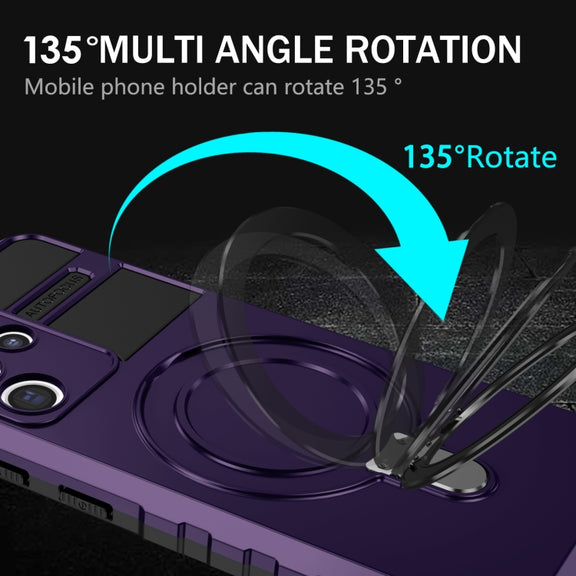 For Samsung Galaxy S21 Ultra 5G MagSafe Magnetic Holder Phone Case(Purple)