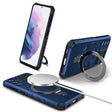For Samsung Galaxy S21 5G MagSafe Magnetic Holder Phone Case(Blue) - Galaxy S21 5G Cases by PMC TechLife | Online Shopping South Africa | PMC TechLife