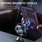 For Samsung Galaxy S21 5G MagSafe Magnetic Holder Phone Case(Purple)