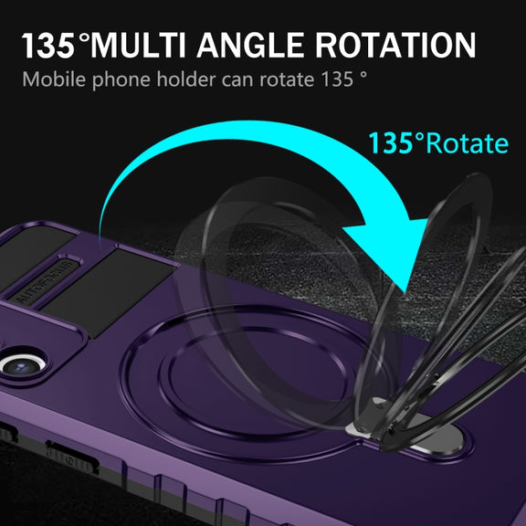 For Samsung Galaxy S21 5G MagSafe Magnetic Holder Phone Case(Purple)
