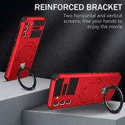 For Samsung Galaxy S21+ 5G MagSafe Magnetic Holder Phone Case(Red)