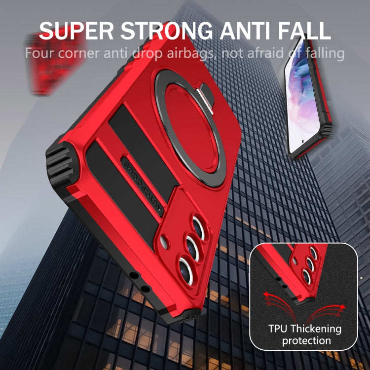 For Samsung Galaxy S21+ 5G MagSafe Magnetic Holder Phone Case(Red)