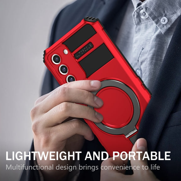 For Samsung Galaxy S21+ 5G MagSafe Magnetic Holder Phone Case(Red)