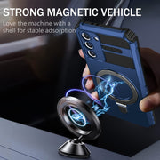 For Samsung Galaxy S21+ 5G MagSafe Magnetic Holder Phone Case(Blue)