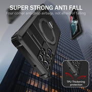 For Samsung Galaxy S22 Ultra 5G MagSafe Magnetic Holder Phone Case(Black)
