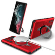For Samsung Galaxy S22 Ultra 5G MagSafe Magnetic Holder Phone Case(Red) - Galaxy S22 Ultra 5G Cases by PMC TechLife | Online Shopping South Africa | PMC TechLife | Buy Now Pay Later Mobicred
