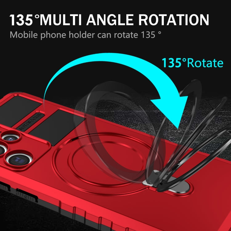 For Samsung Galaxy S22 Ultra 5G MagSafe Magnetic Holder Phone Case(Red)