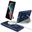 For Samsung Galaxy S22 Ultra 5G MagSafe Magnetic Holder Phone Case(Blue) - Galaxy S22 Ultra 5G Cases by PMC TechLife | Online Shopping South Africa | PMC TechLife