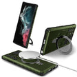 For Samsung Galaxy S22 Ultra 5G MagSafe Magnetic Holder Phone Case(Green) - Galaxy S22 Ultra 5G Cases by PMC TechLife | Online Shopping South Africa | PMC TechLife
