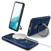 For Samsung Galaxy S22 5G MagSafe Magnetic Holder Phone Case(Blue)