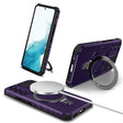 For Samsung Galaxy S22 5G MagSafe Magnetic Holder Phone Case(Purple) - Galaxy S22 5G Cases by PMC TechLife | Online Shopping South Africa | PMC TechLife