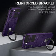For Samsung Galaxy S22 5G MagSafe Magnetic Holder Phone Case(Purple)