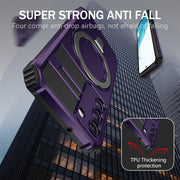 For Samsung Galaxy S22 5G MagSafe Magnetic Holder Phone Case(Purple)