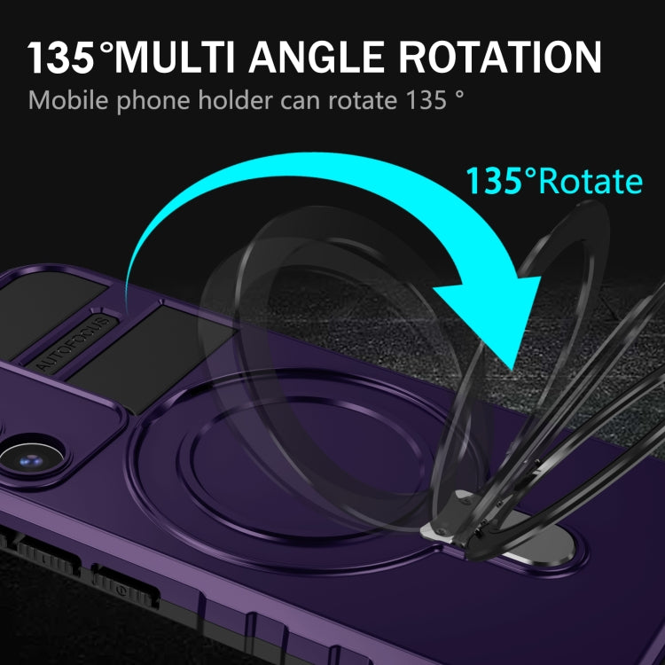 For Samsung Galaxy S22 5G MagSafe Magnetic Holder Phone Case(Purple)