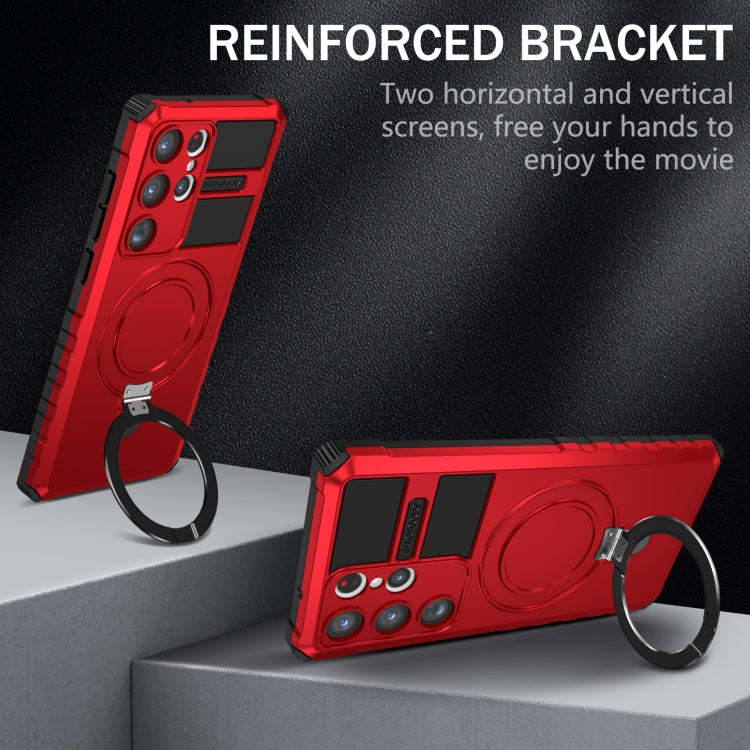 For Samsung Galaxy S23 Ultra 5G MagSafe Magnetic Holder Phone Case(Red)