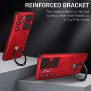 For Samsung Galaxy S23 Ultra 5G MagSafe Magnetic Holder Phone Case(Red)