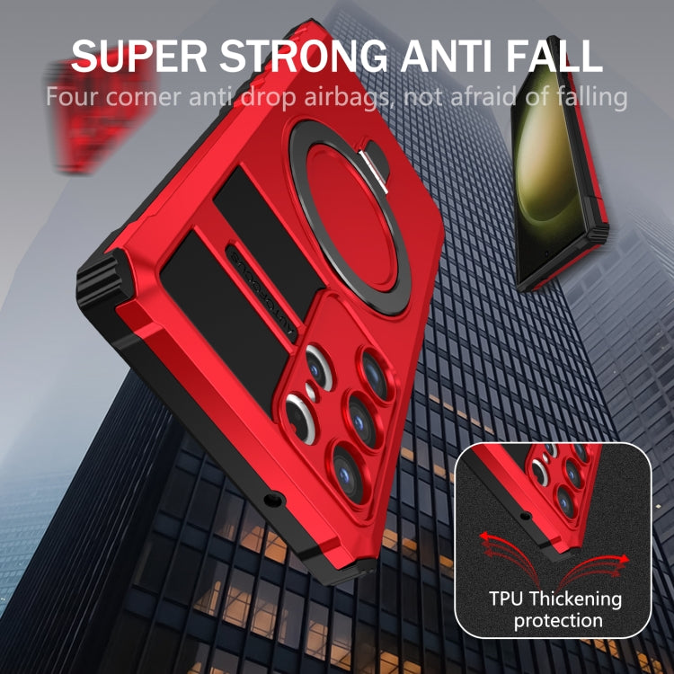 For Samsung Galaxy S23 Ultra 5G MagSafe Magnetic Holder Phone Case(Red)