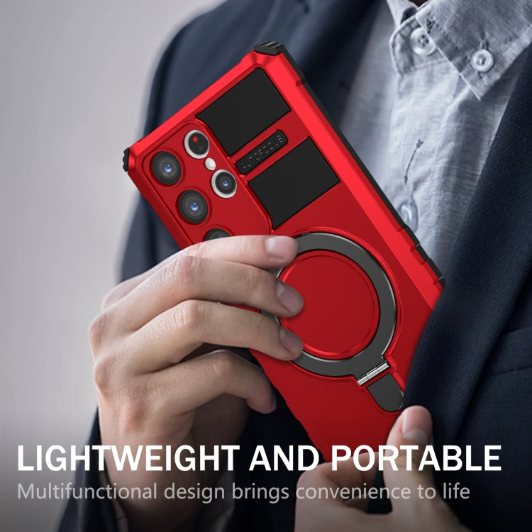 For Samsung Galaxy S23 Ultra 5G MagSafe Magnetic Holder Phone Case(Red)