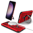 For Samsung Galaxy S23 5G MagSafe Magnetic Holder Phone Case(Red) - Galaxy S23 5G Cases by PMC TechLife | Online Shopping South Africa | PMC TechLife