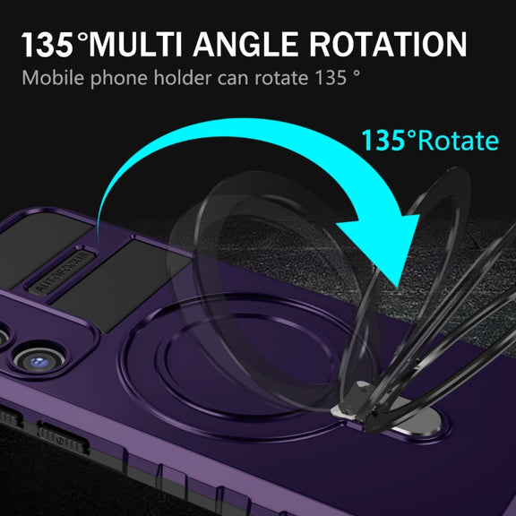 For Samsung Galaxy S23 5G MagSafe Magnetic Holder Phone Case(Purple)