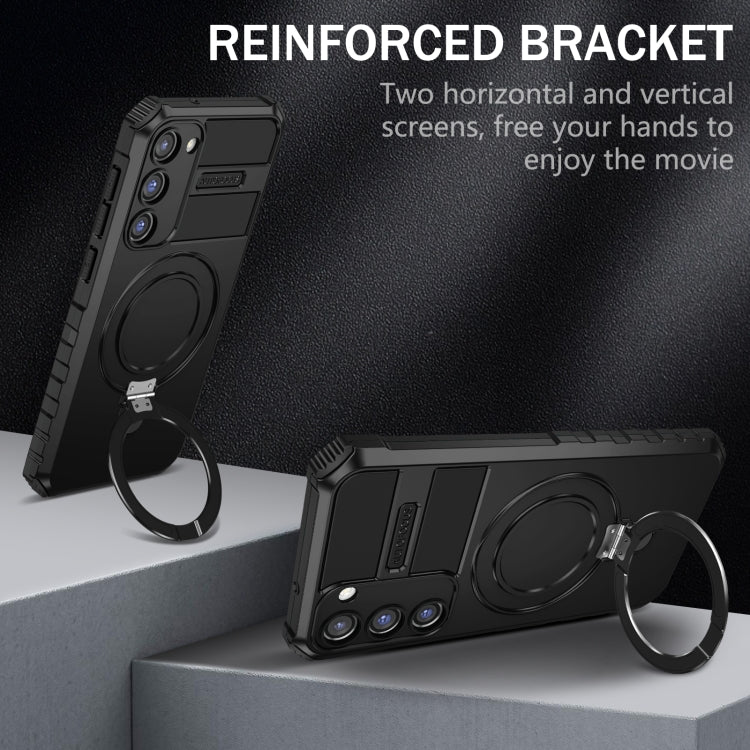 For Samsung Galaxy S23+ 5G MagSafe Magnetic Holder Phone Case(Black)