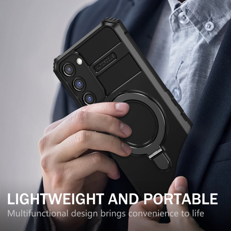 For Samsung Galaxy S23+ 5G MagSafe Magnetic Holder Phone Case(Black)