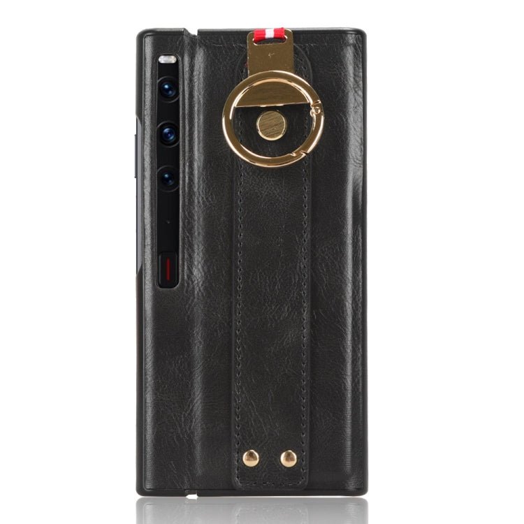 For Huawei Mate Xs 2 Wristband Leather Back Phone Case(Black)