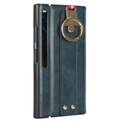 For Huawei Mate Xs 2 Wristband Leather Back Phone Case(Blue)