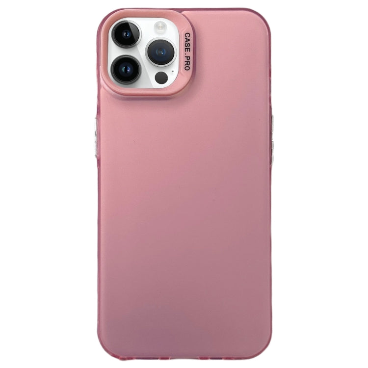 For iPhone 13 Pro Max Semi Transparent Frosted PC Phone Case(Pink)