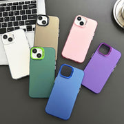 For iPhone 14 Semi Transparent Frosted PC Phone Case(Blue)
