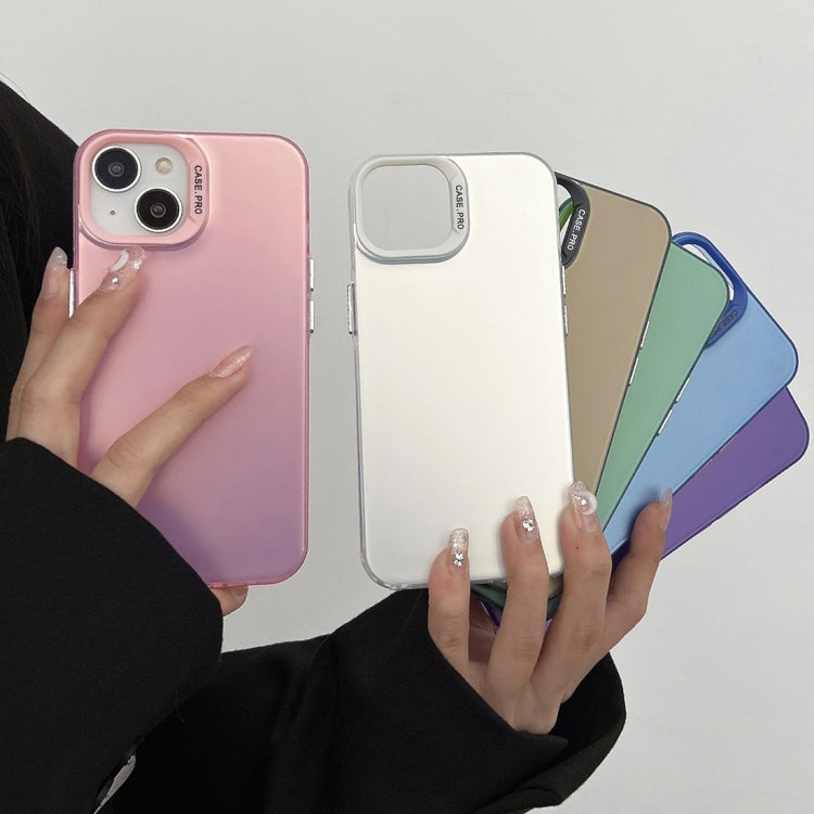 For iPhone 14 Semi Transparent Frosted PC Phone Case(Blue)
