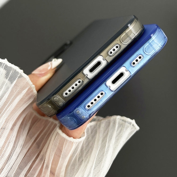 For iPhone 14 Semi Transparent Frosted PC Phone Case(Blue)