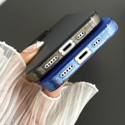 For iPhone 14 Semi Transparent Frosted PC Phone Case(Blue)