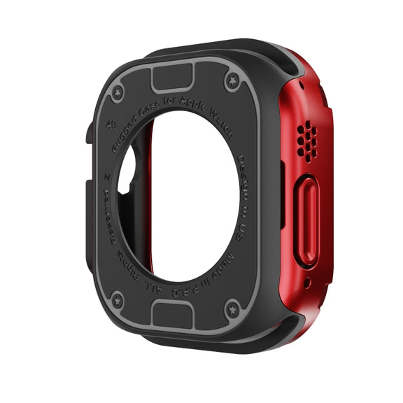 For Apple Watch Ultra 49mm 2-in-1 PC Hybrid TPU Armor Watch Case(Red)