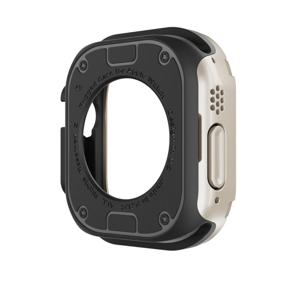 For Apple Watch Ultra 49mm 2-in-1 PC Hybrid TPU Armor Watch Case(Starlight)