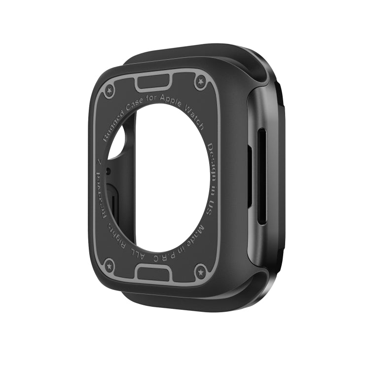 For Apple Watch Series 8 / 7 41mm 2-in-1 PC Hybrid TPU Armor Watch Case(Black)