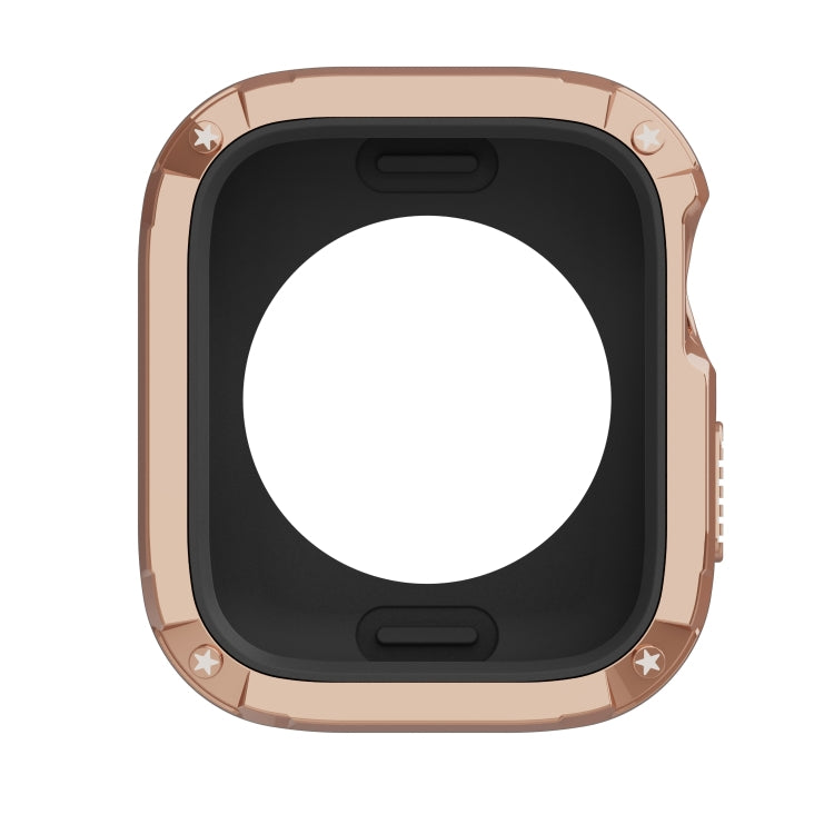 For Apple Watch Series 8 / 7 41mm 2-in-1 PC Hybrid TPU Armor Watch Case(Rose Gold)