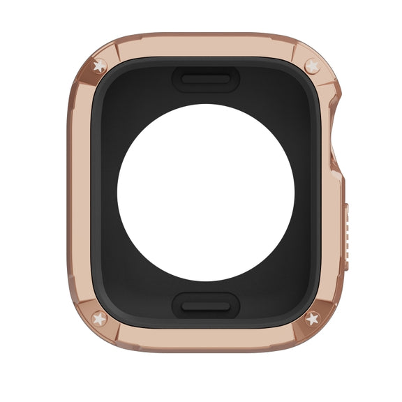 For Apple Watch Series 8 / 7 41mm 2-in-1 PC Hybrid TPU Armor Watch Case(Rose Gold)