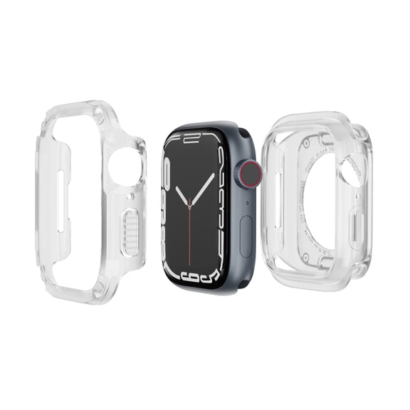 For Apple Watch Series 8 / 7 41mm 2-in-1 PC Hybrid TPU Armor Watch Case(Transparent)