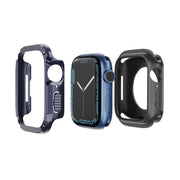 For Apple Watch Series 6 / 5 / 4 / SE 44mm 2-in-1 PC Hybrid TPU Armor Watch Case(Midnight Blue)