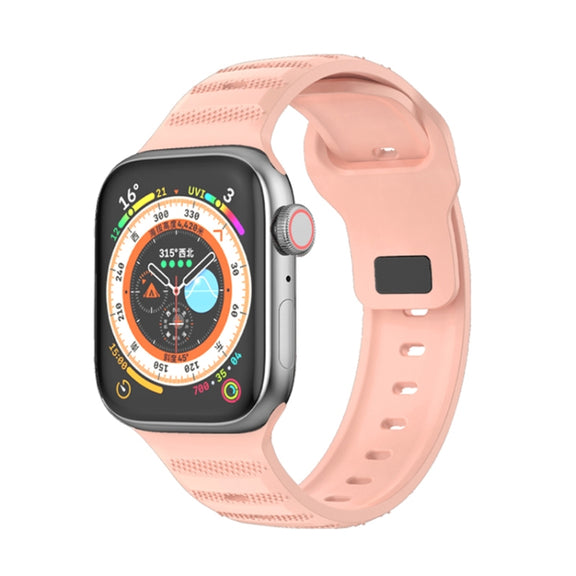 For Apple Watch SE 2022 40mm Dot Texture Fluororubber Watch Band(Nebula Pink)