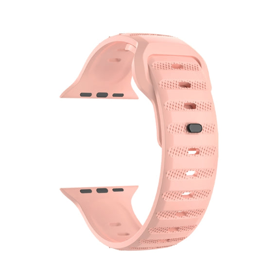 For Apple Watch SE 2022 44mm Dot Texture Fluororubber Watch Band(Nebula Pink)