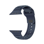 For Apple Watch 7 41mm Dot Texture Fluororubber Watch Band(Midnight Blue)