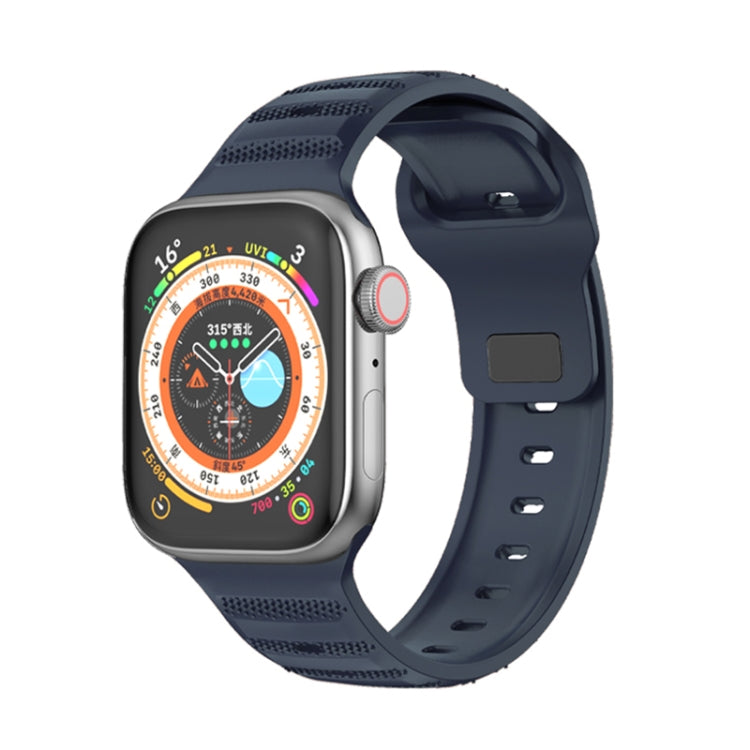 For Apple Watch 38mm Dot Texture Fluororubber Watch Band(Midnight Blue)