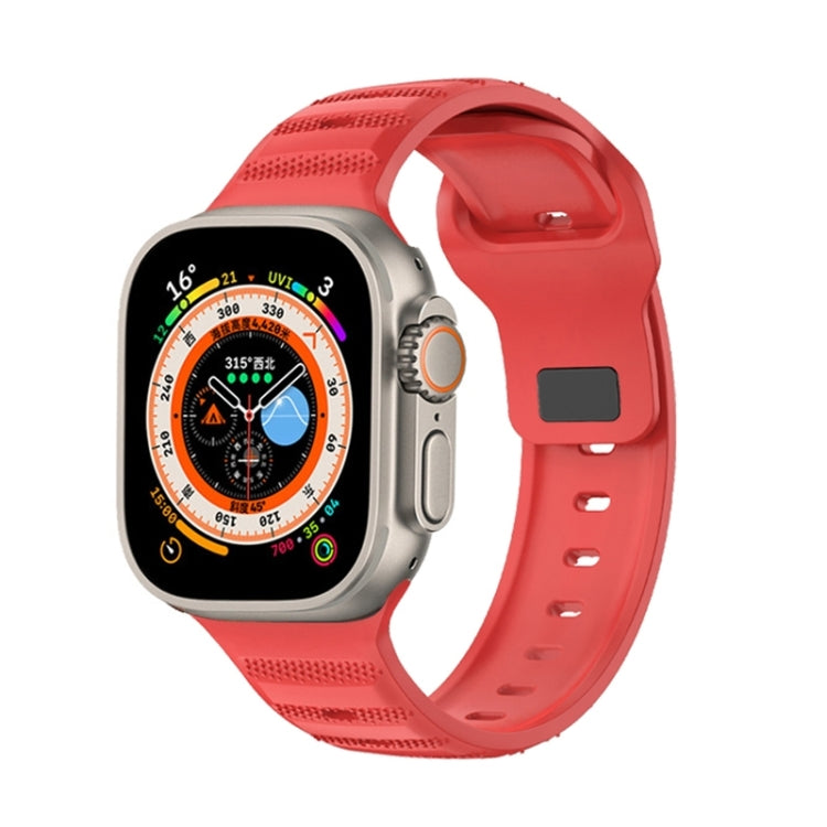 For Apple Watch Ultra 2 49mm Dot Texture Fluororubber Watch Band(Red)