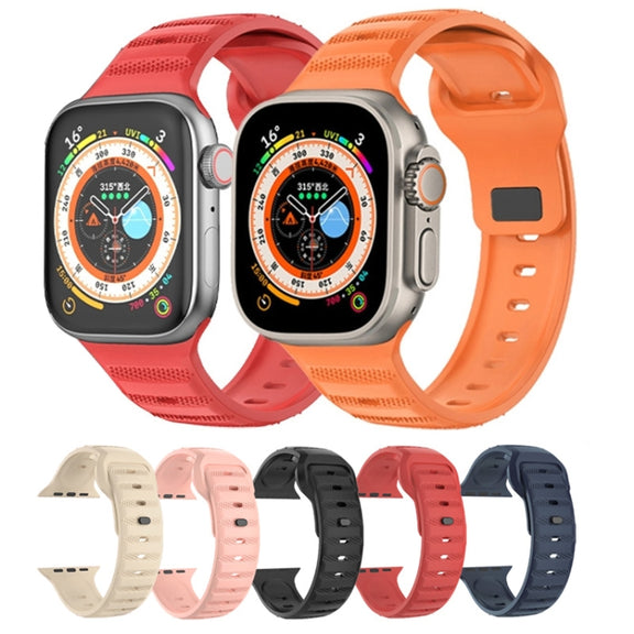 For Apple Watch Ultra 2 49mm Dot Texture Fluororubber Watch Band(Red)