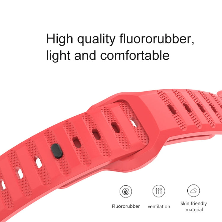 For Apple Watch 7 45mm Dot Texture Fluororubber Watch Band(Midnight Blue)