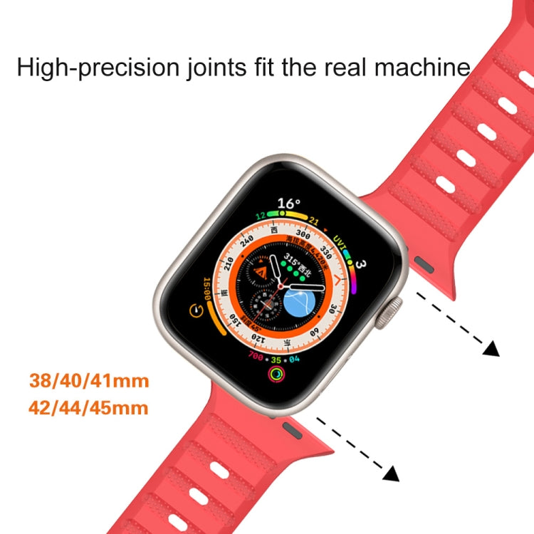 For Apple Watch Ultra 2 49mm Dot Texture Fluororubber Watch Band(Red)